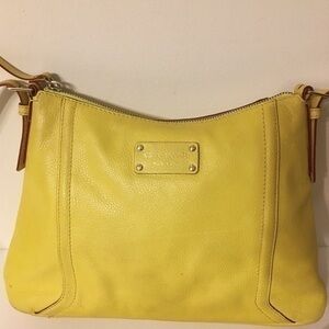 Kate spade yellow pebbled leather bag